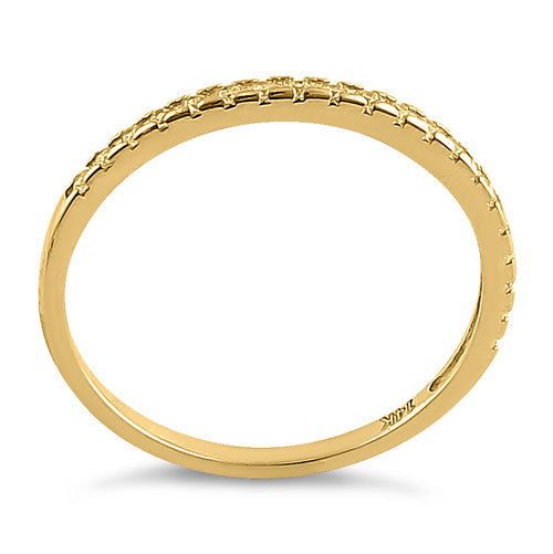 Solid 14K Yellow Gold Classic Half Eternity Round CZ Ring