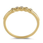 Solid 14K Yellow Gold Thin Stackable CZ Ring