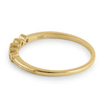 Solid 14K Yellow Gold Thin Stackable CZ Ring