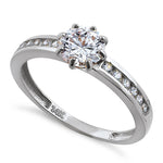 Solid 14K White Gold Round Cut CZ Engagement Ring