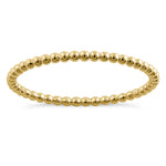 Solid 14K Yellow Gold Thin Beaded Ring
