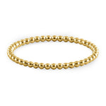 Solid 14K Yellow Gold Thin Beaded Ring