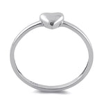 Solid 14K White Gold Puffy Heart Ring