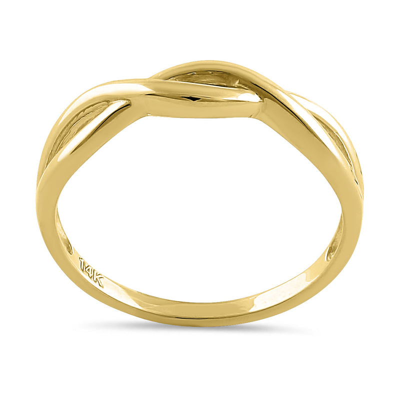 Solid 14K Yellow Gold Plain Braided Ring