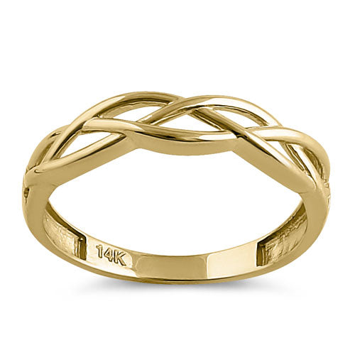 Solid 14K Yellow Gold Braid Ring