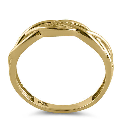 Solid 14K Yellow Gold Braid Ring