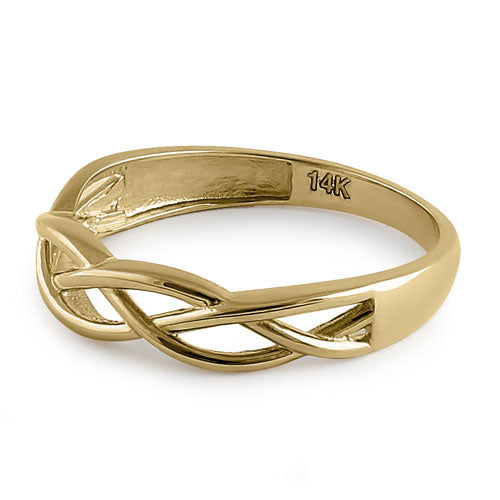 Solid 14K Yellow Gold Braid Ring