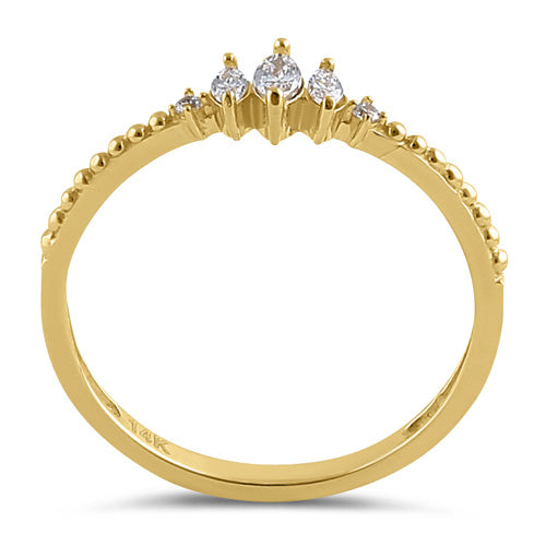 Solid 14K Gold Marquise Clear CZ Engagement Ring