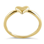 Solid 14K Yellow Gold Plush Heart Ring