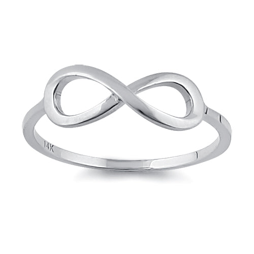 Solid 14K White Gold Infinity Ring