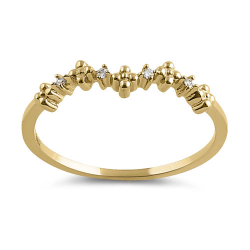 Solid 14K Yellow Gold Sparkle CZ Ring