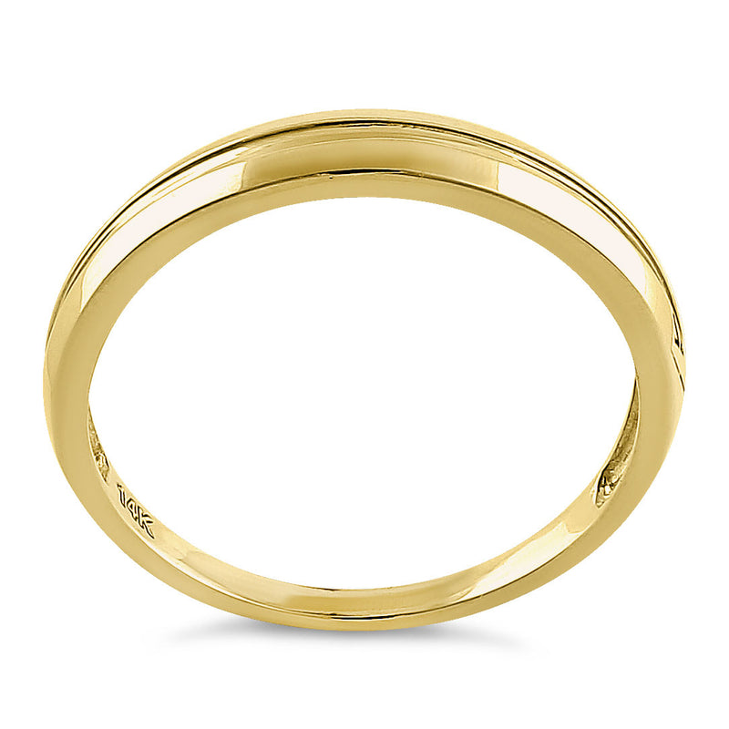 Solid 14K Yellow Gold Imprinted Line Ring