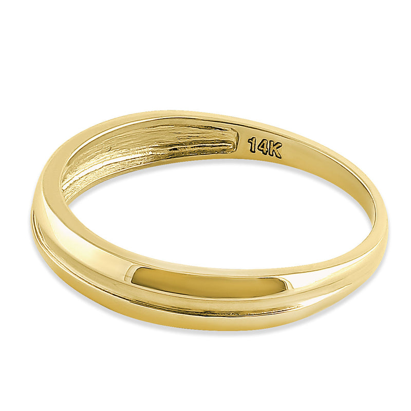 Solid 14K Yellow Gold Imprinted Line Ring
