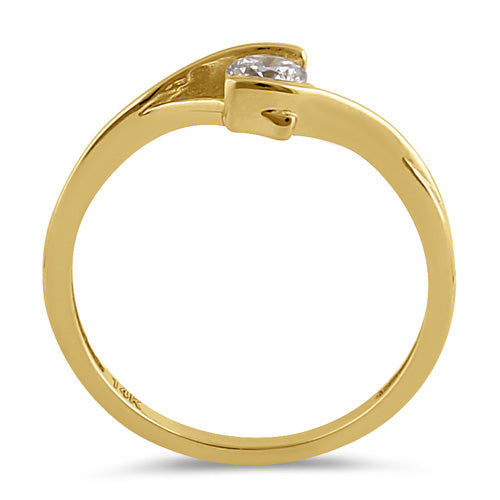 Solid 14K Gold Clear CZ Ring