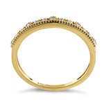 Solid 14K Yellow Gold Half Eternity Abstract Round CZ Ring