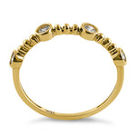Solid 14K Yellow Gold Half Eternity Four Round CZ Ring