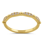 Solid 14K Gold Dazzling Half Eternity Band