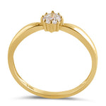 Solid 14K Gold Round Solitaire CZ Engagement Ring