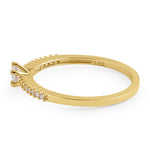 Solid 14K Gold Clear CZ Engagement Ring