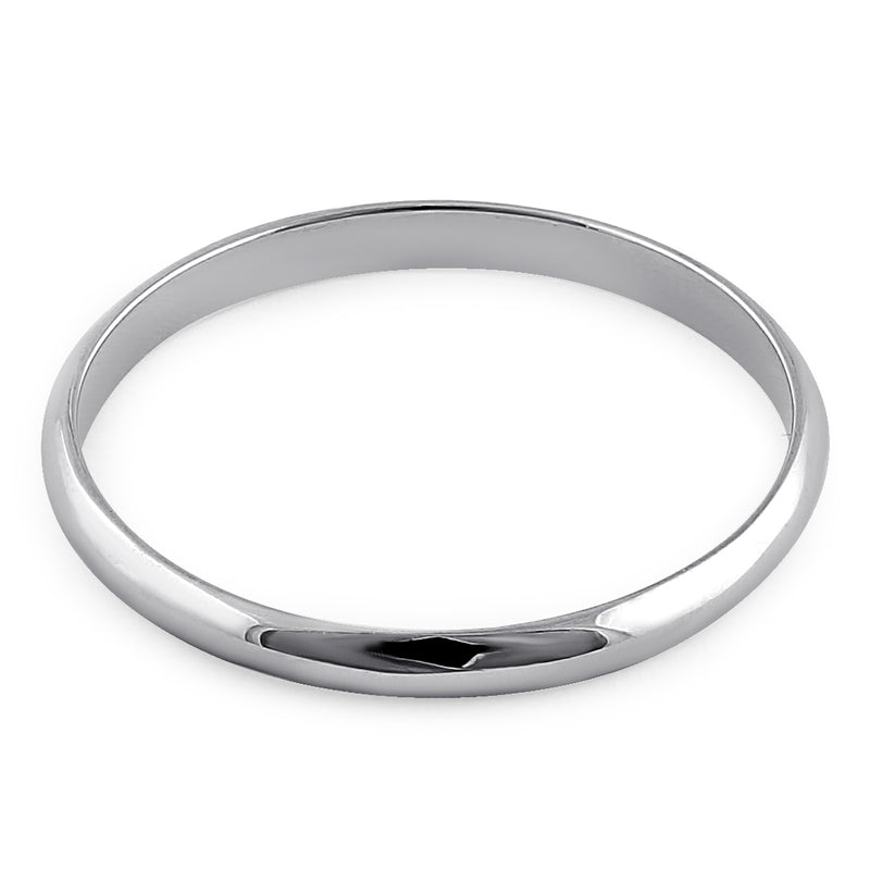 Solid 14K White Gold 2mm Wedding Band