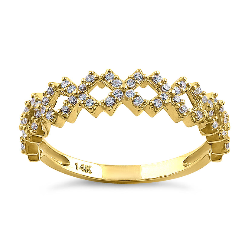 Solid 14K Yellow Gold Xs CZ Ring