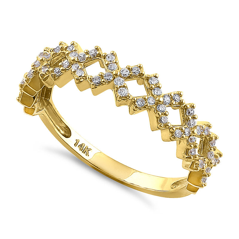 Solid 14K Yellow Gold Xs CZ Ring