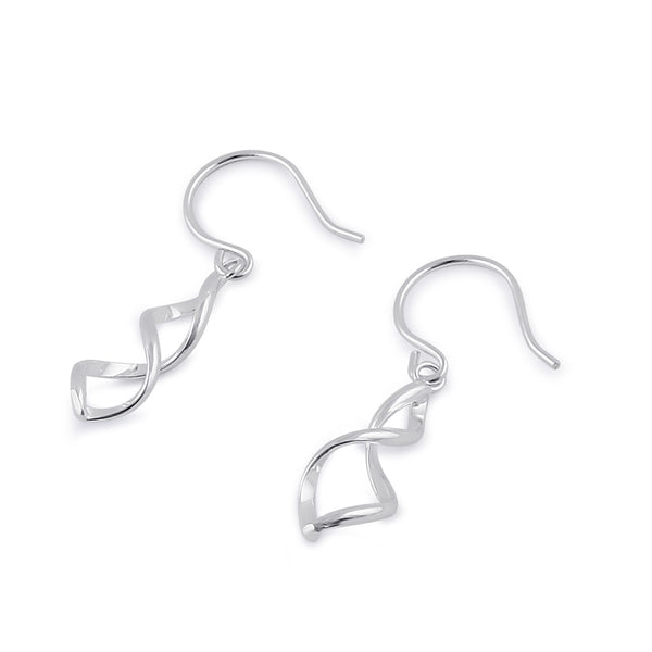 Sterling Silver Small Dangling Double Twist Earrings