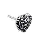 Sterling Silver Heart Filigree Earrings