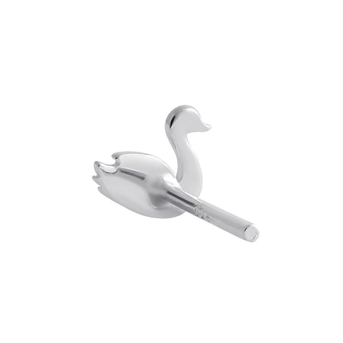 Sterling Silver Dainty Swan Stud Earrings