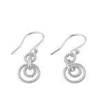 Sterling Silver Dangling Circular Rope Earrings