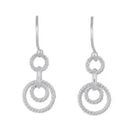Sterling Silver Dangling Circular Rope Earrings