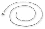 Rhodium Sterling Silver Long Curb Chain 1.4mm