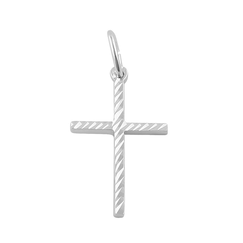 Sterling Silver Diamond Cut Cross Pendant