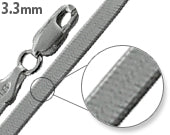 Rhodium Sterling Silver Magic Herringbone Chain 3.3MM