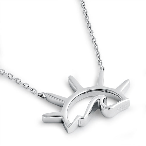 Sterling Silver Sun Wave Necklace