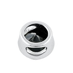 Sterling Silver Round Black CZ Pendant