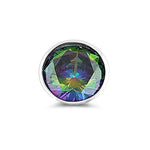 Sterling Silver Round Rainbow Topaz CZ Pendant