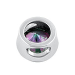 Sterling Silver Round Rainbow Topaz CZ Pendant