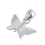 Sterling Silver Pink Enamel Butterfly Pendant