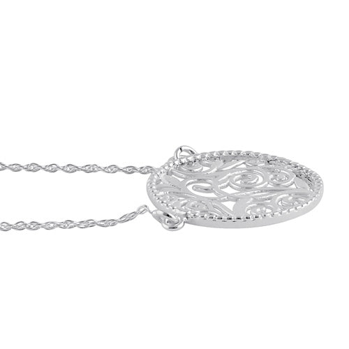 Sterling Silver Circle Fiigree Necklace