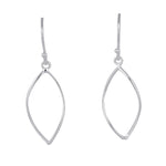 Sterling Silver Dangling Twisted Oval Earrings