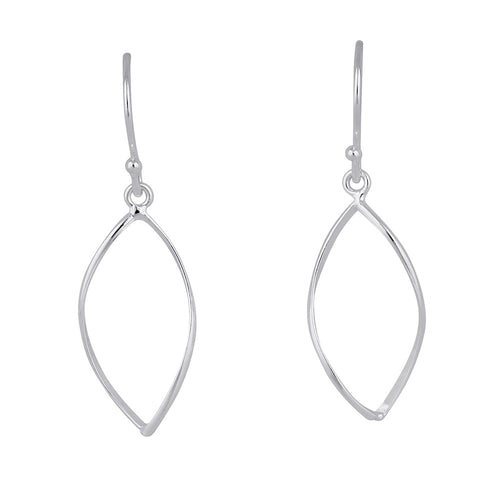 Sterling Silver Dangling Twisted Oval Earrings