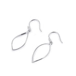 Sterling Silver Dangling Twisted Oval Earrings