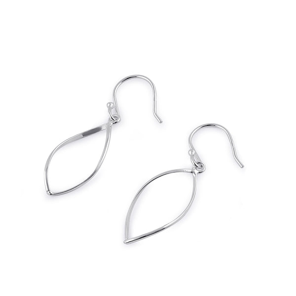 Sterling Silver Dangling Twisted Oval Earrings