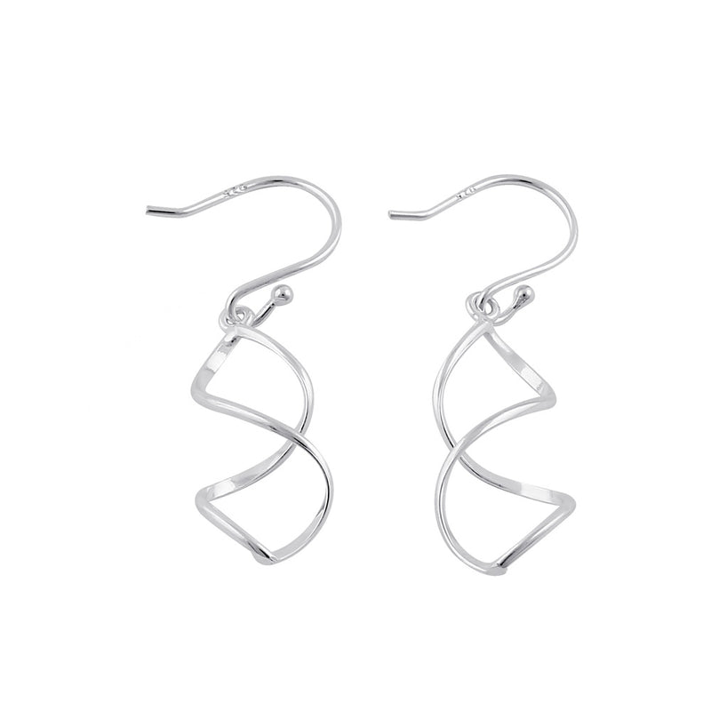 Sterling Silver Dangling Double Twist Earrings