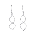Sterling Silver Dangling Double Twist Earrings