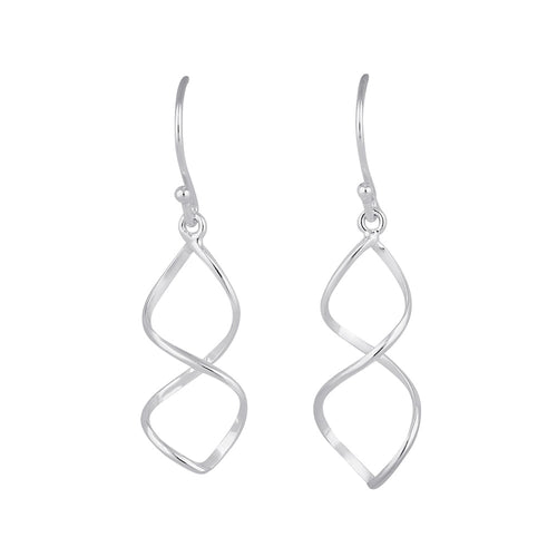 Sterling Silver Dangling Double Twist Earrings