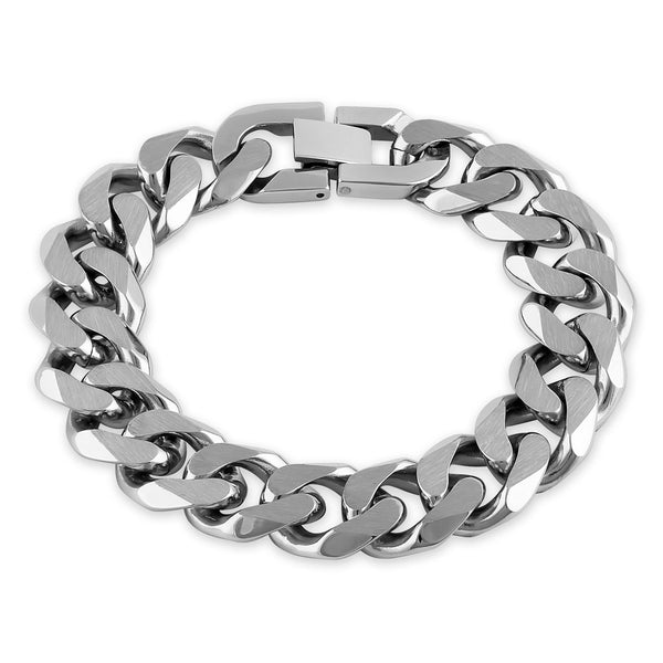 Stainless Steel Thick Curb Link Bracelet