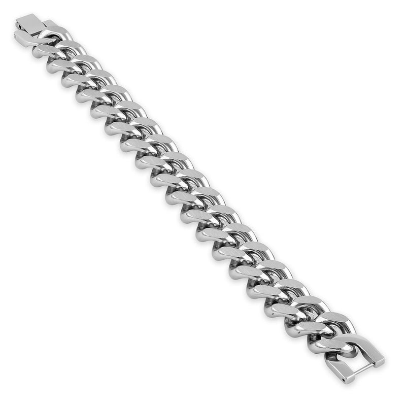 Stainless Steel Thick Flat Curb Link Bracelet