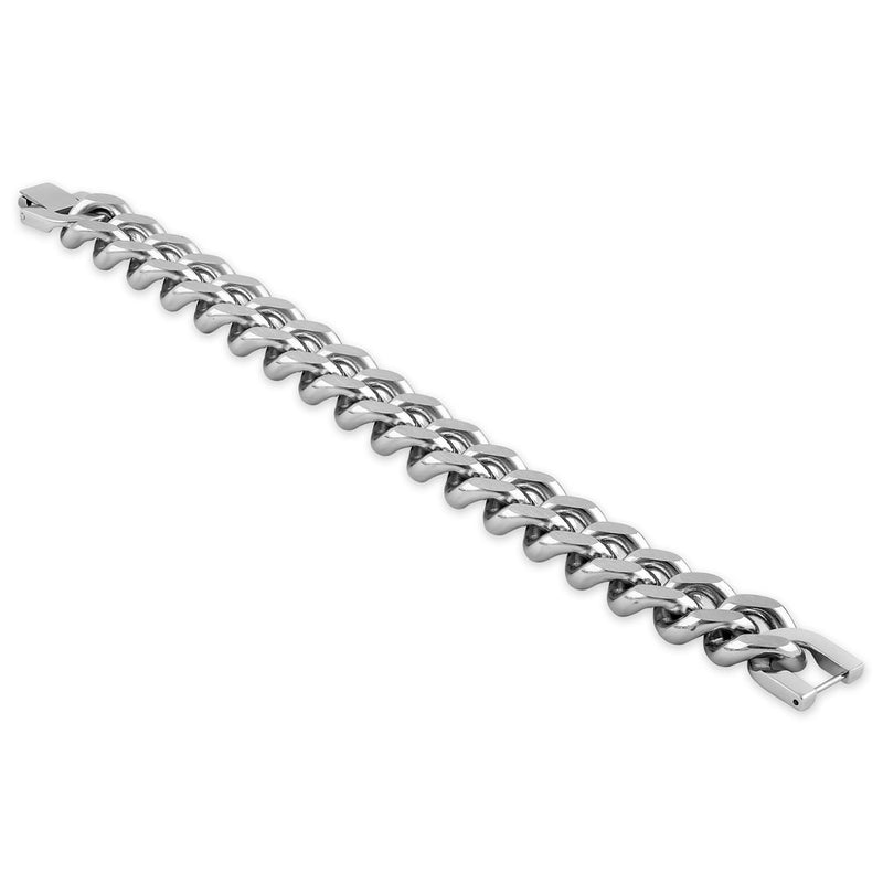 Stainless Steel Thick Flat Curb Link Bracelet